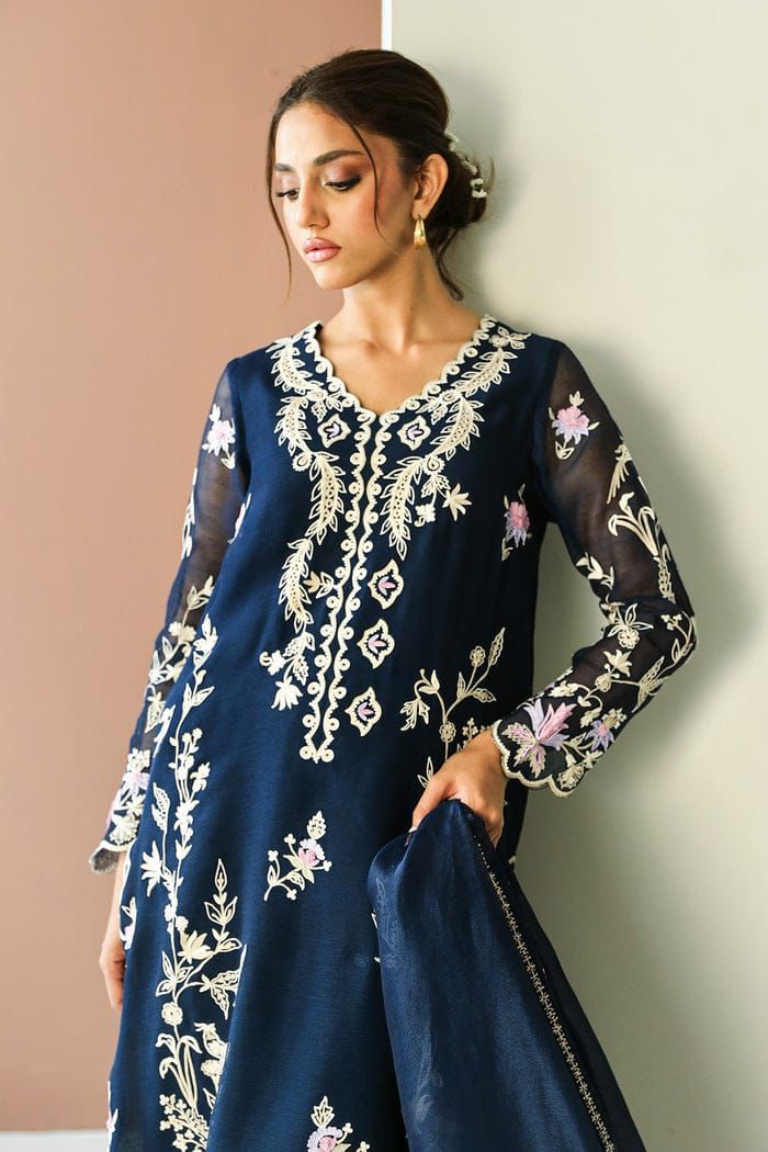 IZNIK shamooz silk embroidered hand embellished luxury unstitched 3pc