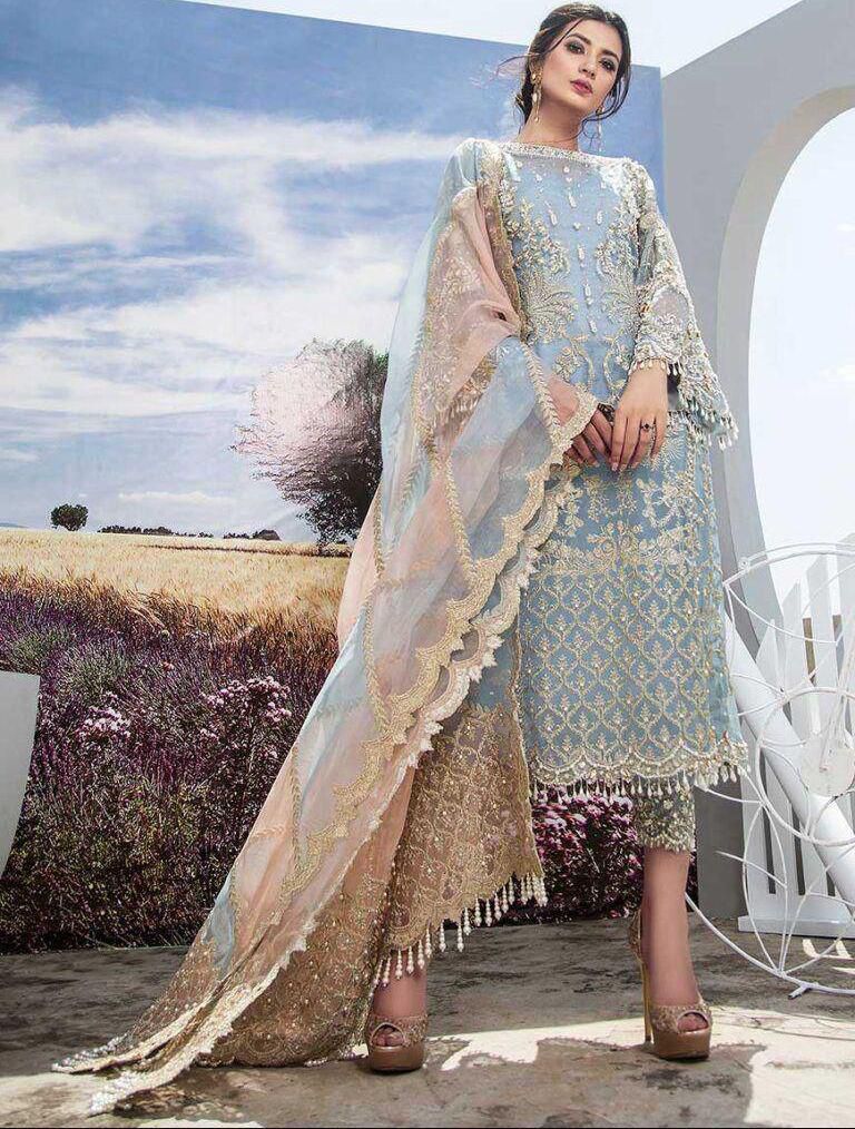 AGHA NOOR organza embroidered & sequence