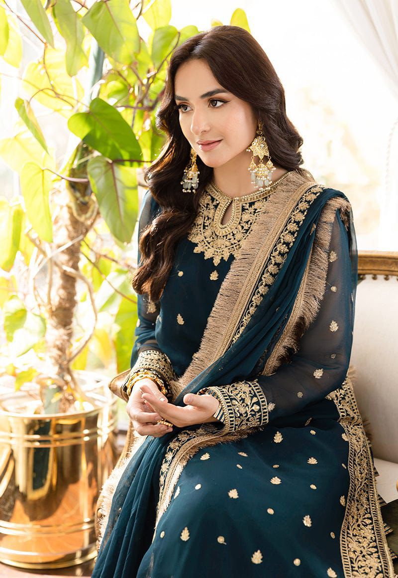 ASIM JOFA chiffion embroidered sequence luxury unstitched 3pc