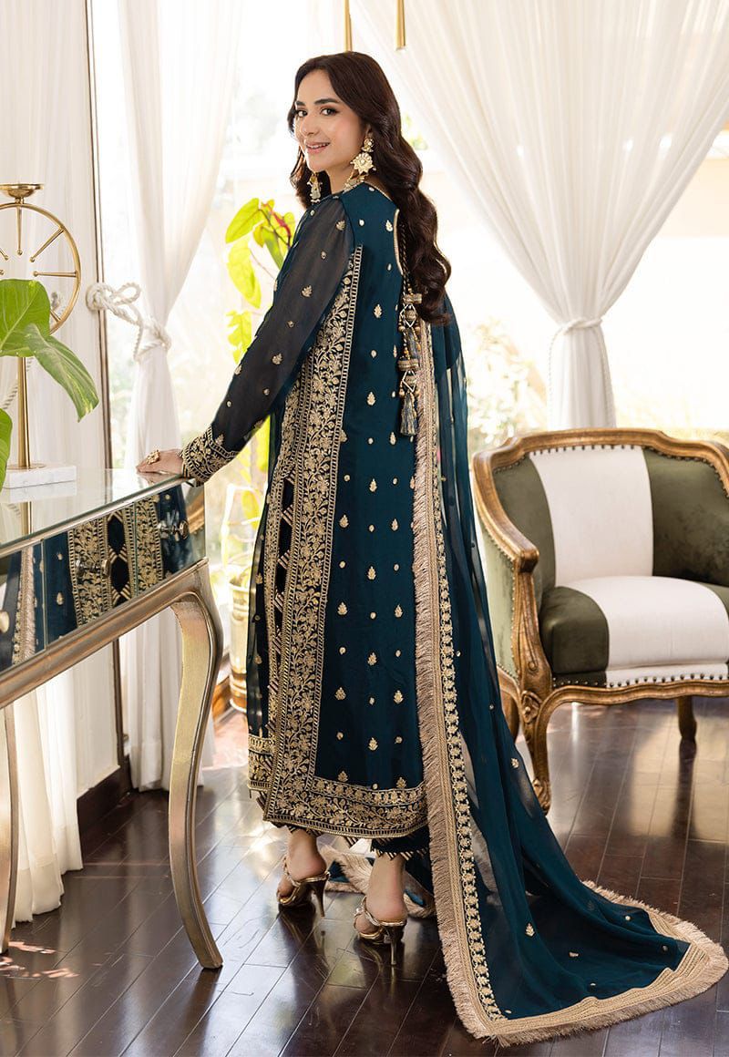 ASIM JOFA chiffion embroidered sequence luxury unstitched 3pc