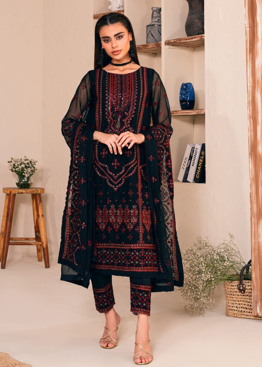 NOORMA KOMAL chiffon embroidered luxury unstiched 3pc