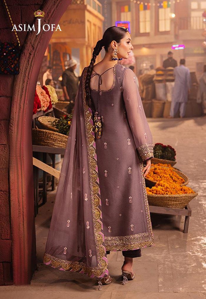 ASIM JOFA chiffon embroidered sequence luxury unstitched 3pc