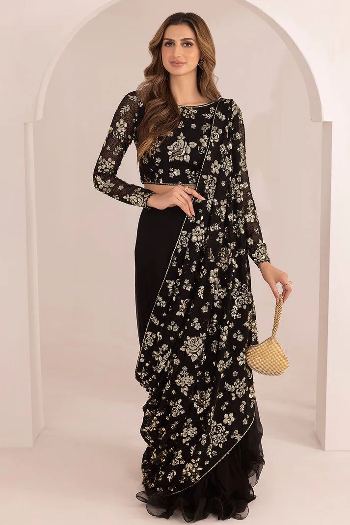 JAZMIN saree chiffon embroidered sequence