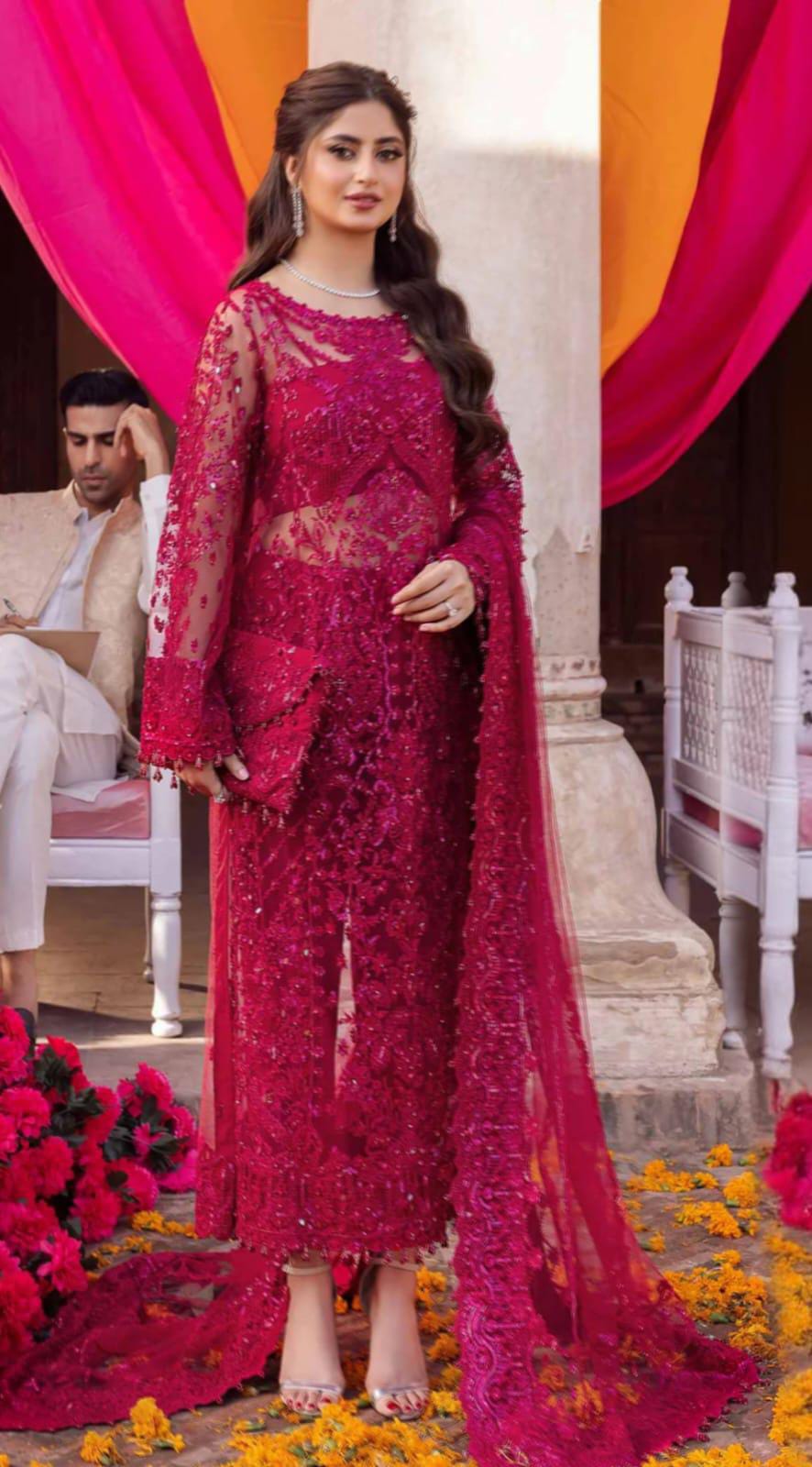 KANWAL MALIK net embroidered handwork