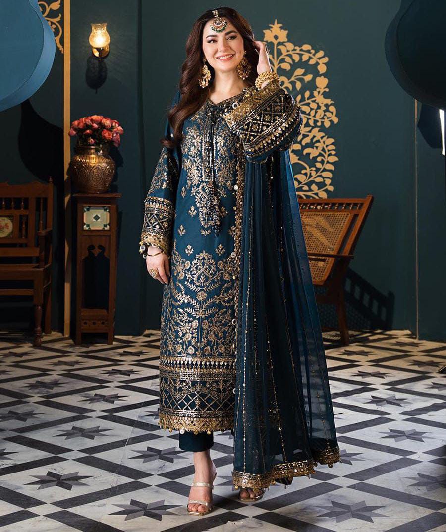 ASIM JOFA chiffon embroidered sequence