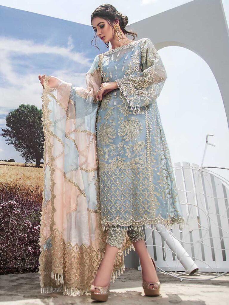 AGHA NOOR organza embroidered & sequence