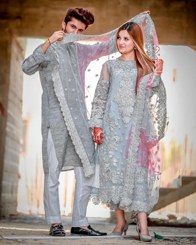 LAAM organza embroidered & stone work