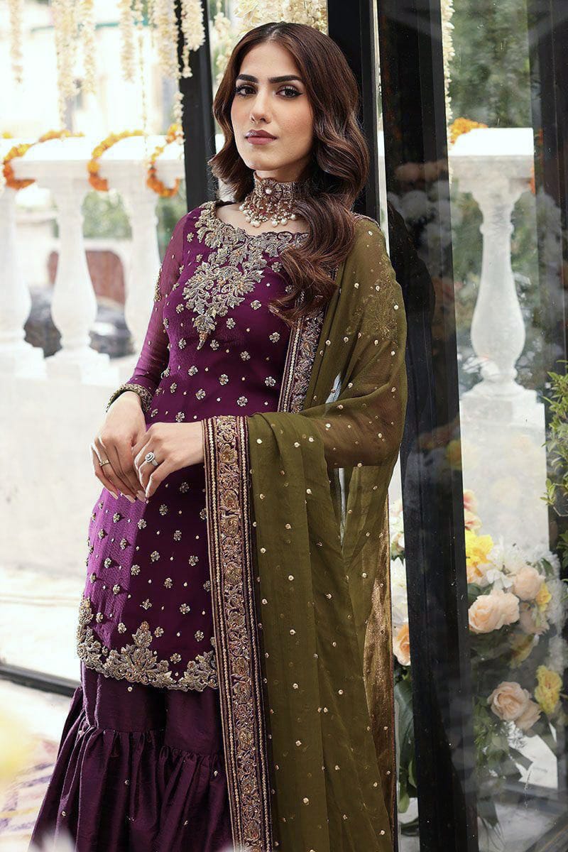 AISHA IMRAN chiffion embroidered gharara
