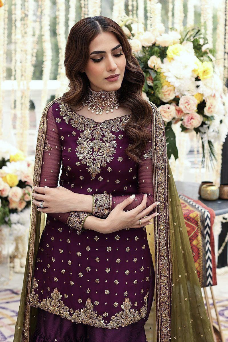 AISHA IMRAN chiffion embroidered gharara