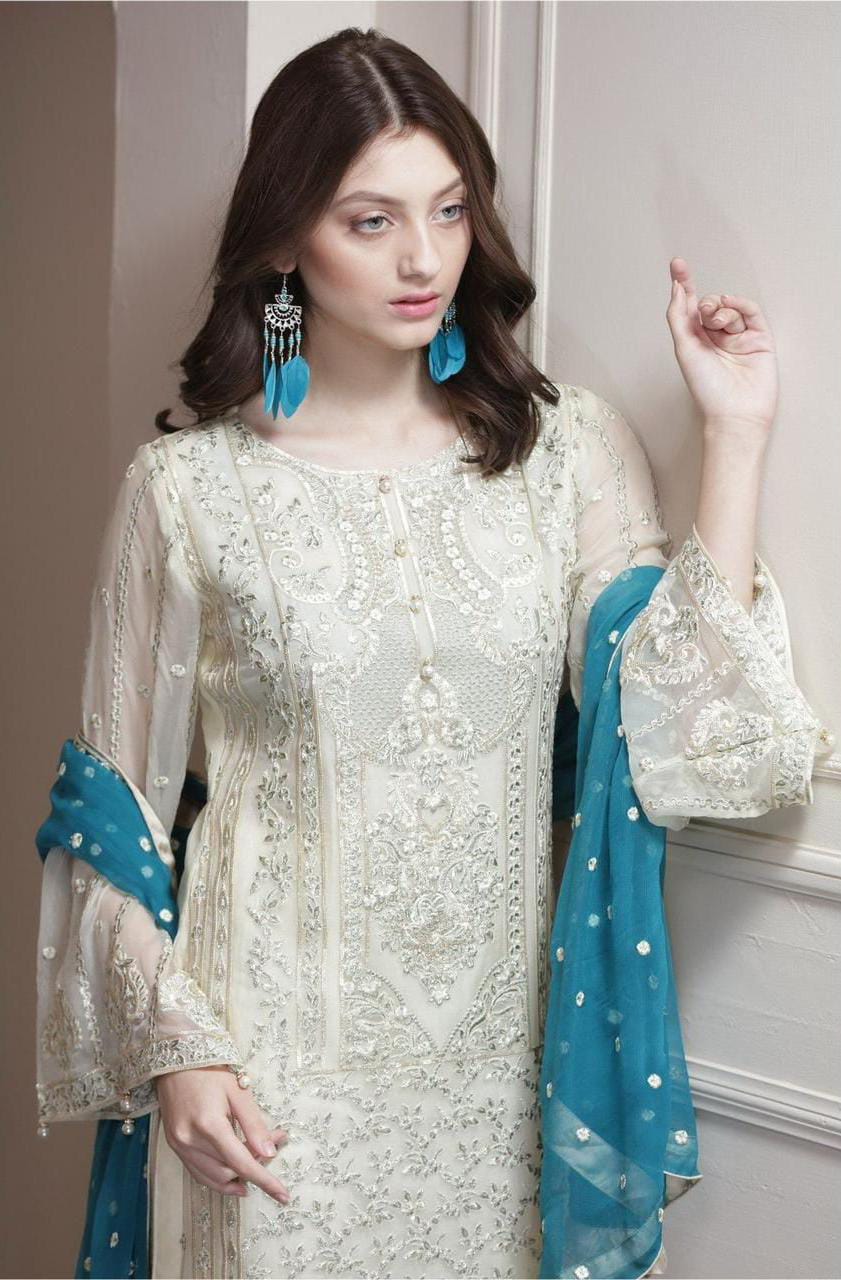 MARYUM & MARIA chiffon embroidered sequence unstitched 3pc