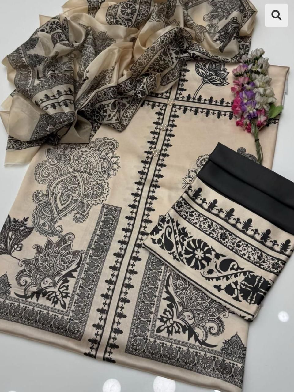 shamooz silk printed unstitched 3pc