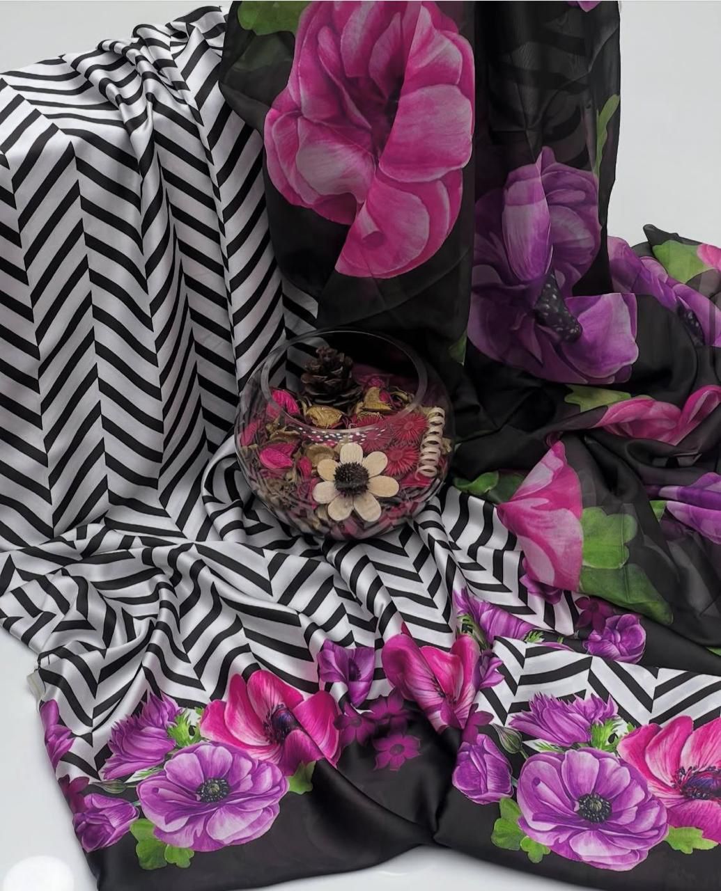 shamooz silk printed unstitched 3pc