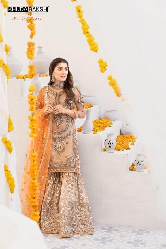 KHUDA BAKSH net masoori embroidered