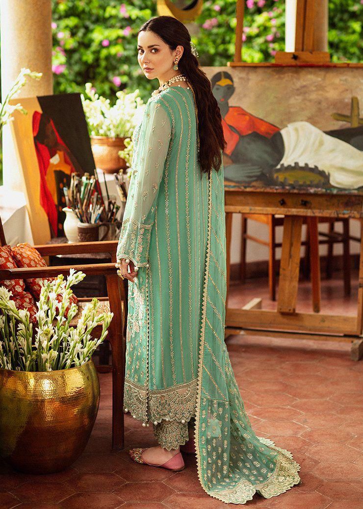 AFROZEH organza embroidered hand work