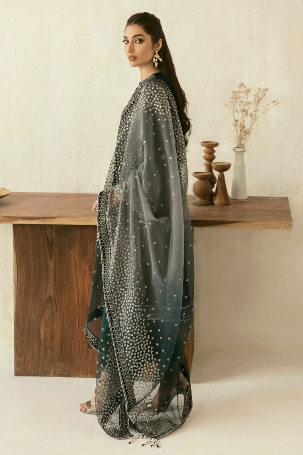 Velvet embroidered sequence luxury