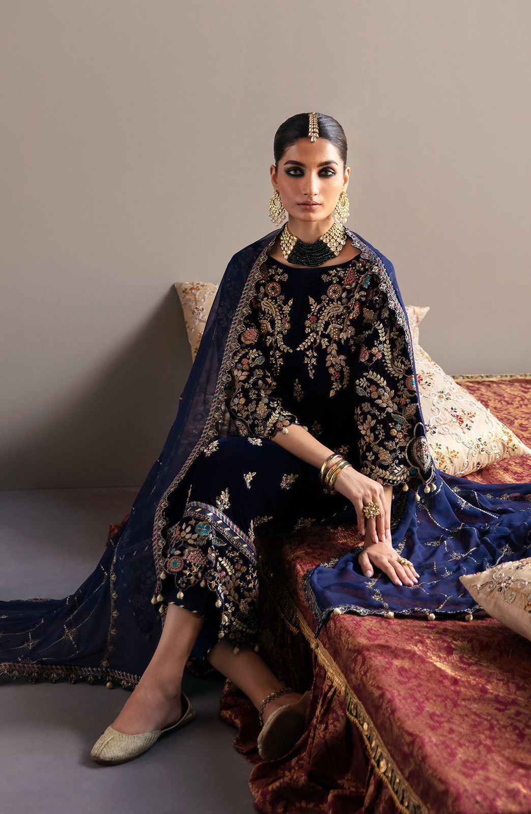 velvet embroiderd hand emblished luxury