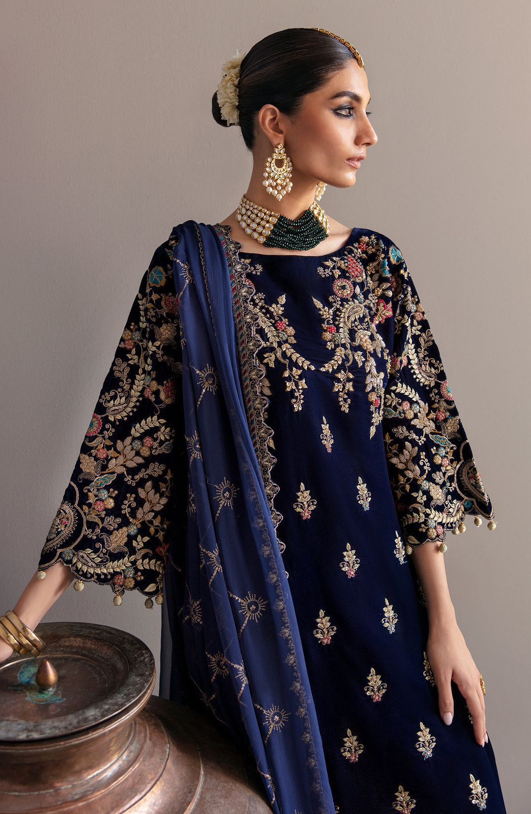 velvet embroiderd hand emblished luxury